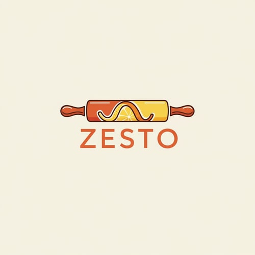 AI Design for Create a logo for cookies bakery Named by ZESTO.Minimal,Cozy,Warm Color,Modern design