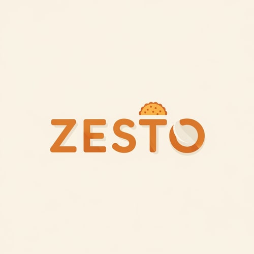 AI Design for Create a logo for cookies brand Named by ZESTO.Minimal,Cozy,Warm Color,Modern design
