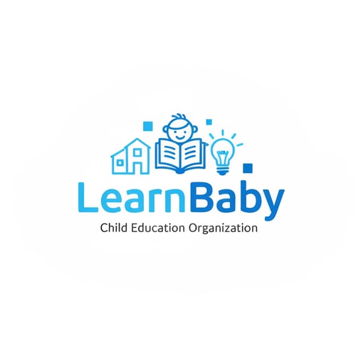 AI Design for Create a logo for Child Education Organization Named by LearnBaby , Logo will be simple,minimalist,modern,proffesional,Catchy,Bluish Color tone.use a similer icon which belongs to child education