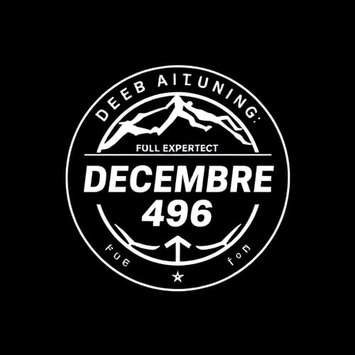 AI Design for Circular logo of a Running endurance project called "DECEMBRE 496"
Black background with a white design, modern, inspiring logo