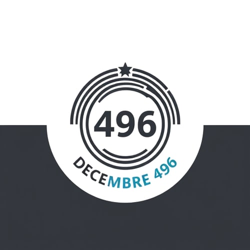 AI Design for // SUBJECT
Logo design for "Decembre 496", a month-long running challenge. The logo is a circular, modern emblem.
// CORE ELEMENTS
The central graphic is an abstract representation of progress: a stylized spiral or a series of 31 concentric lines that grow outwards, representing the daily increase in distance. At the very center of the spiral, the number "496" is placed, clean and prominent. As a subtle winter detail, the outermost circle is broken by six points, evoking a minimalist star or snowflake. The text "DECEMBRE 496" is integrated cleanly within the design, perhaps in a straight line bisecting the lower half of the circle.
// STYLE & MOOD
Minimalist design with an epic and motivational feel. The look is clean, technical, and elegant, like a high-end sports brand emblem. Flat 2D vector style.
// COLOR PALETTE
Monochromatic-inspired palette: Dark charcoal grey (#2C3E50) and white (#ECF0F1), with a striking accent of ice blue (#76D7C4). The logo must be impactful on both light and dark backgrounds.
// COMPOSITION
Balanced, circular design. The visual weight is centered, drawing the eye inwards towards the final number, "496".
// NEGATIVE PROMPT
--no detailed illustration, 3d, shadows, gradients, textures, watercolors, photos, serif fonts, complex shapes
