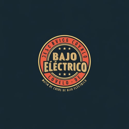 AI Design for logo covers de bajo electrico, estilo retro