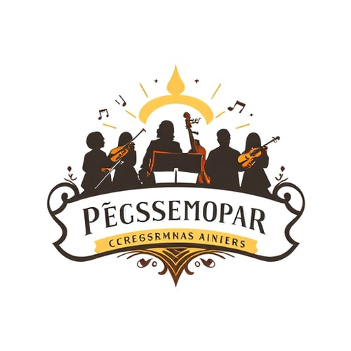 AI Design for Grupo de pessoas a cantar, coro musical com partituras, Instrumentos sao o piano e o violino