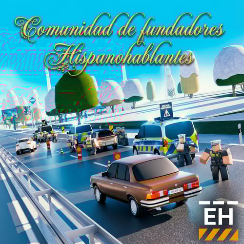 AI Design for haz que en la imagen ponga Comunidad de fundadores Hispanohablantes, con un estilo de texto bonito