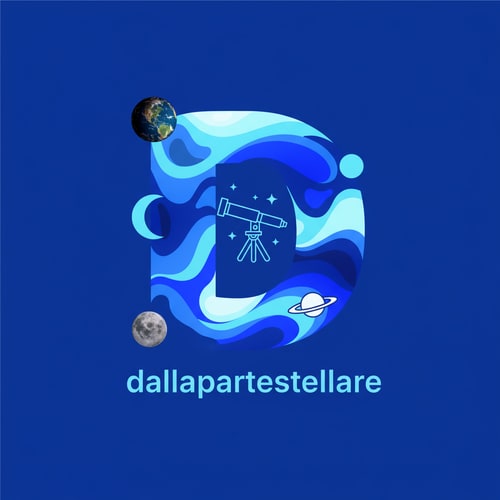AI Design for i want to create a logo form my YouTube channel the name is "dallapartestellare" and I talk a science in a easy way the logo is like a "D" but I want you invent a modern  logo and you must maintain the color or my old logo