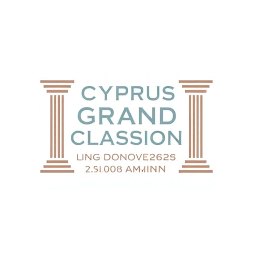 AI Design for I want a logo saying
Cyprus
Grand
Classic
Sunday 2 November
In a white font within borders shaped like a greek ancient column