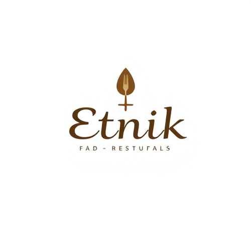 AI Design for Emri: Etnik Restaurant
Stili: Modern & Elegant
Ngjyrat kryesore: e zezë mat + ari (ose e bardhë në sfond të zi)
Simbol: një pirun minimal me një kurorë të artë sipër ose një shkronjë “E” e stilizuar me formë rrethore.
Font: Sans-serif i pastër (p.sh. Montserrat, Raleway, Poppins).