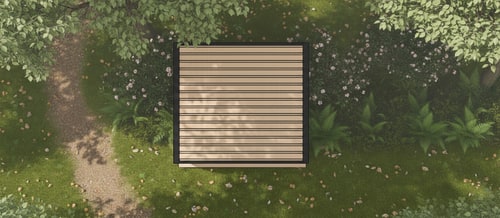 AI Design for This is a top view, add the surroundings as in the second image but don't change the object, keep it the same as in the first image