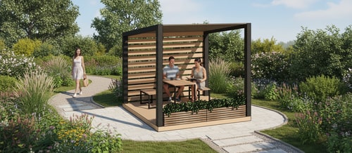 AI Design for add me the natural environment, access paths, people, etc.