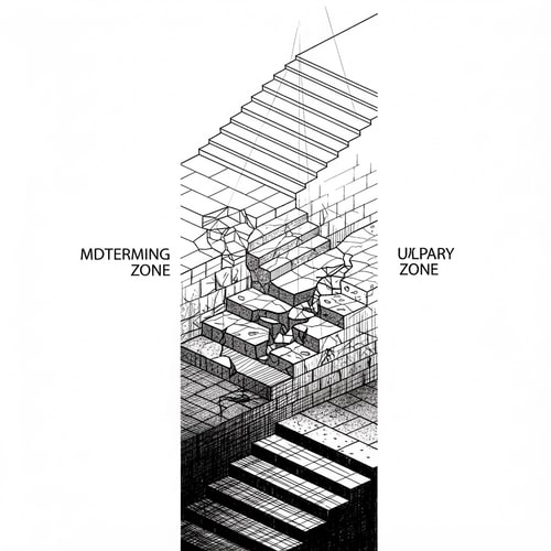 AI Design for let it be like a staircase that passes through those different zones