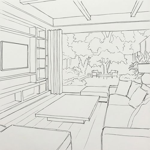 AI Design for Can you make this drawing a bit rougher, just as outlines with fewer details?