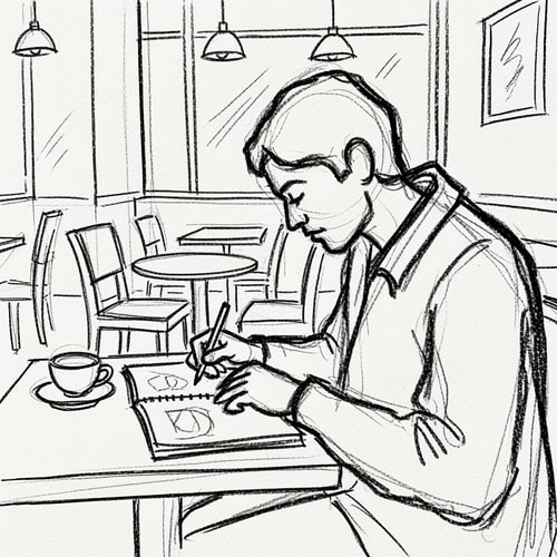 AI Design for Can you make this drawing a bit rougher, just showing it as outlines?