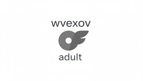 AI Design for Logo with the text “wvexov adult” where this image blends harmoniously with the text in a beautiful, smooth font, with the word ‘adult’ written under “wvexov” and the image itself in the middle of the text.