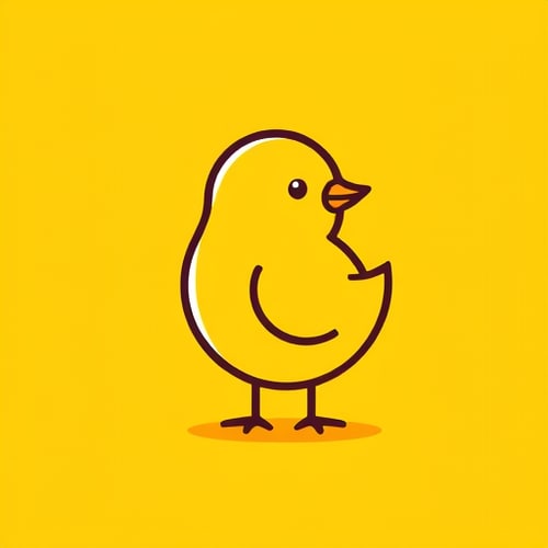 AI Design for design a chick on yellow color colour