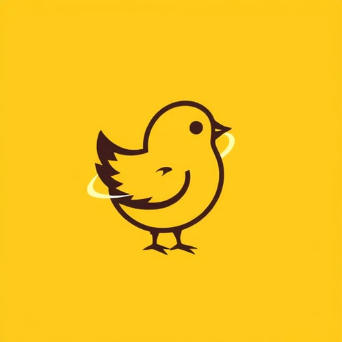 AI Design for design a chick on yellow color colour