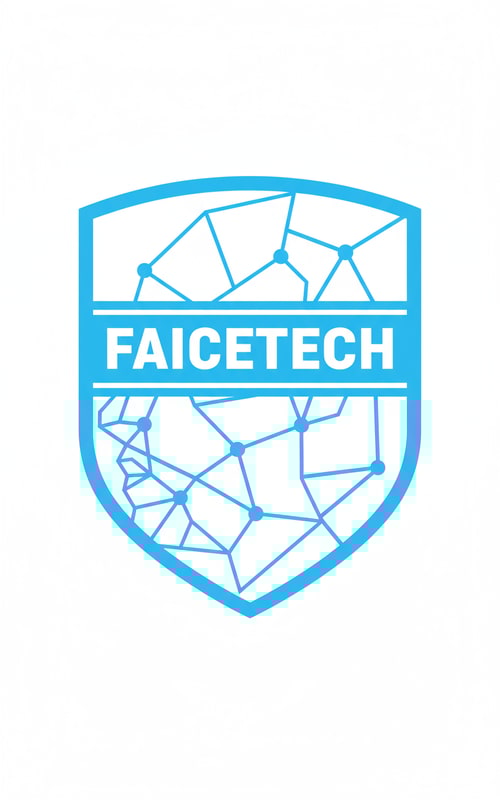 AI Design for use this image in the shape of a shield on blank background, stronger shield outline, add FAICETECH in band across the middle