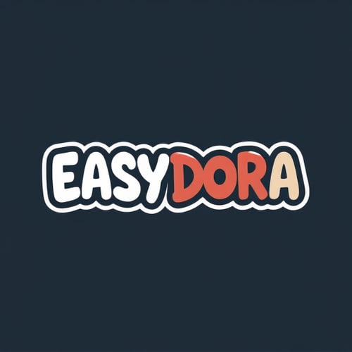 AI Design for Could you create a logo that is chatchy, but simple, inspired by street art. Also I want it to be memorable for the eye, and easy to use for different purposes , such as merch, posters, cover photos. It should be saying EASYDORA. I don’t want any animals included, and I want it to be minimalistic, yet playful