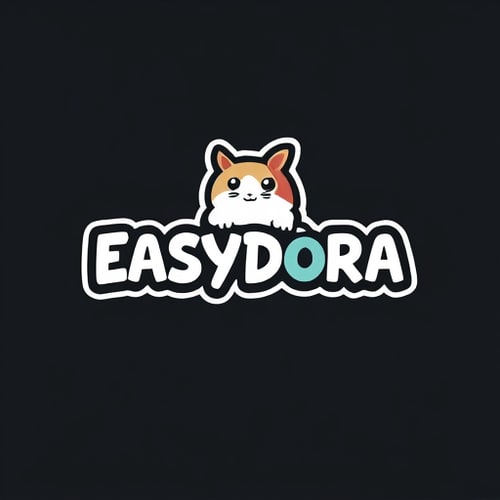 AI Design for Could you create a logo that is chatchy, but simple, inspired by street art. Also I want it to be memorable for the eye, and easy to use for different purposes , such as merch, posters, cover photos. It should be saying EASYDORA. I don’t want any animals included, and I want it to be minimalistic, yet playful