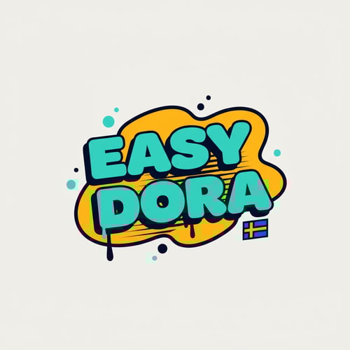 AI Design for Could you create a logo that is chatchy, but simple, inspired by street art. Also I want it to be memorable for the eye, and easy to use for different purposes , such as merch, posters, cover photos. It should be saying EASYDORA. I don’t want any animals included, and I want it to be minimalistic, yet playful