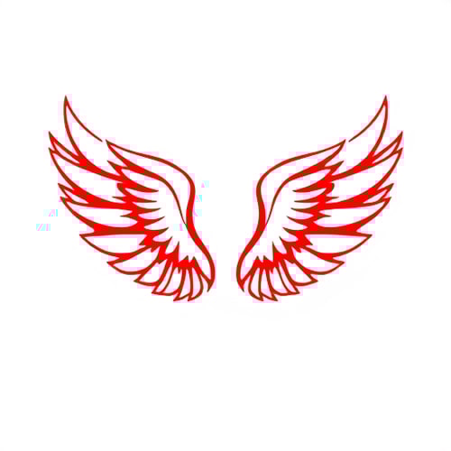AI Design for i want a pair of simple white wings whit two red shoses