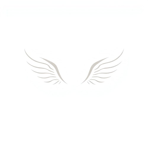 AI Design for i want a pair of simple white wings and a thing to simulate like a step