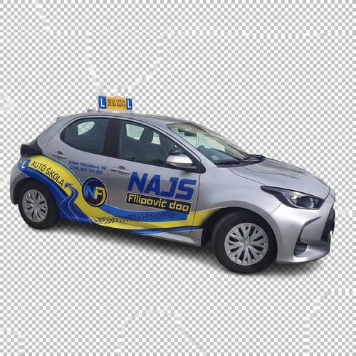 AI Design for REMOVE BACKGROUND FROM THIS CAR BUT DONT CUT DETAILS AND DONT CHANGE IT. WITH BOARD ON TOP