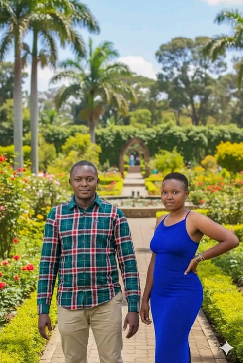 AI Design for Being the image on my first image to replace with image of this man standing with the lady. So it look I'm the one with the lady.