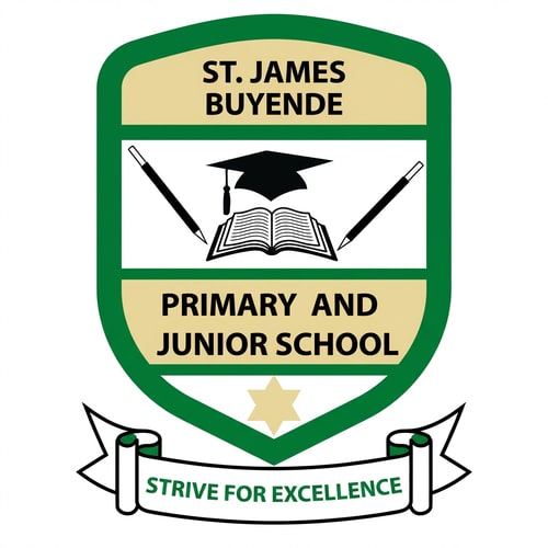 AI Design for edit buyende to read "St. James Buyende" and make this look very clear, and be HD