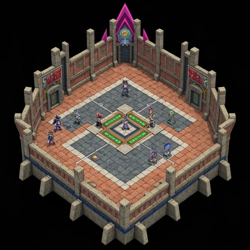 AI Design for Készíts nekem Yugioh pályát 3D-sen ahol majd párbajozni tudnak