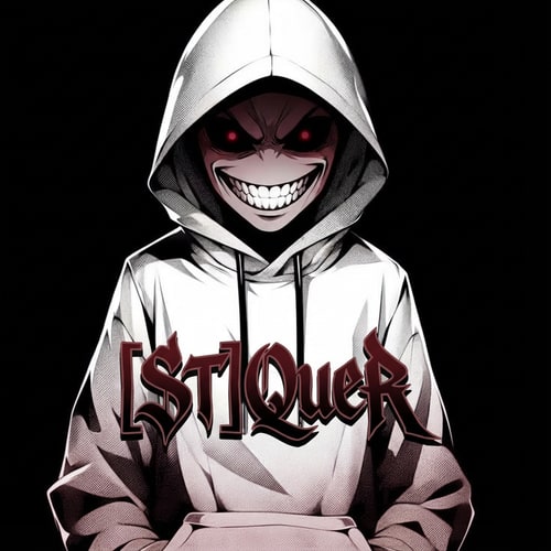 AI Design for Szerekeszd át nekem menőn gonoszan vigyorogjon, kisebb feketéspiros szeme legyen legyen rá írva epicmenőn [ST]QueR