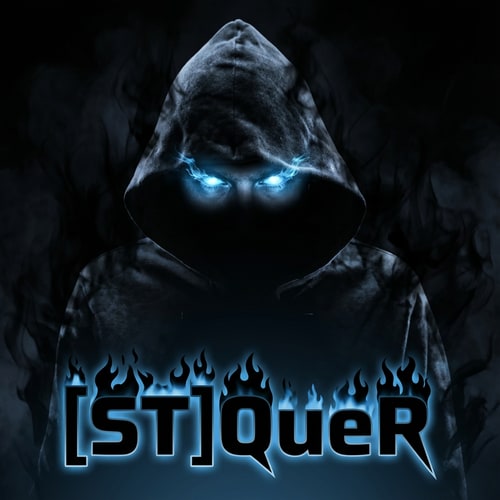 AI Design for Szerkeszd át profin, legyen a köd és az effekt fekete, a szeme legyen  kék és a név legyen [ST]QueR DE AZ IRÁS MENŐ legyen illeszkedjen a képhez