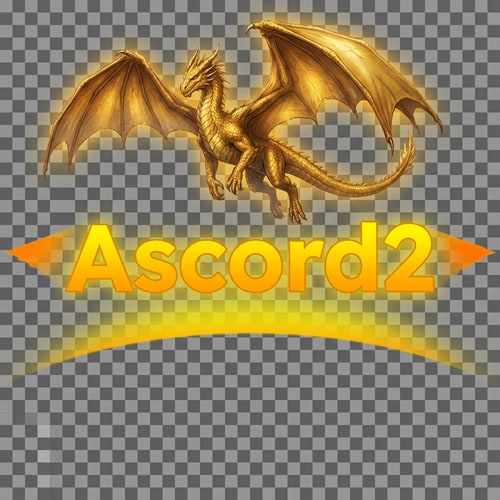 AI Design for Szerkeszd át nekem arra Ascord2 és effekt legyen rajta és fölötte 1 sárkány