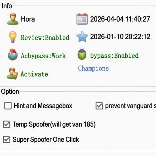 AI Design for VIP statuszra írd rá zöld színnel Activate James helyett legyen oda írva Hora. Temp Spoofer alatt legyen oda írva Super Spoofer One Click