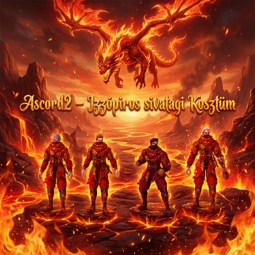 AI Design for Szerkeszd meg nekem epicen. Legyen oda irva Ascord2  - Izzópiros sivatagi Kosztüm. És valami izzóprios háttér legyen ami jól kivan dolgozva. izzópiros lény  legyen az Ascord2 felirat felett. Az irás is legyen nagyon szép kidolgozott