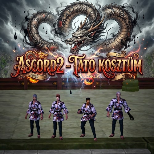 AI Design for Szerkeszd meg nekem epicen. Legyen oda irva Ascord2  - Tato Kosztüm. És valami tetkós  lény  legyen az Ascord2 felirat felett. Az irás is legyen nagyon szép kidolgozott