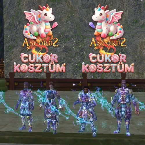 AI Design for Szerkeszd meg nekem epicen. Legyen oda irva Ascord2  - Cukor Kosztüm. És valami cuki cukor  sárkány legyen az Ascord2 felirat felett. Az irás is legyen nagyon szép kidolgozott