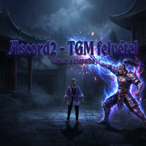 AI Design for Szerkeszd meg nekem szépen kidolgozva. Komoly helyen legyen, legyen oda írva Ascord2 - TGM felvétel. És szép esztétikusan legyen kidolgova. Dark feeling beütése legyen alulra meg legyen oda írva várunk a csapatba és 1 metin2-es karakter wari átható spellt nyomjon a feliratra