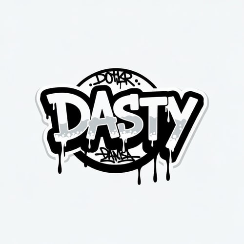 AI Design for Logo image with the word Dasty it has to be graffiti style for a logo for a youtube channel