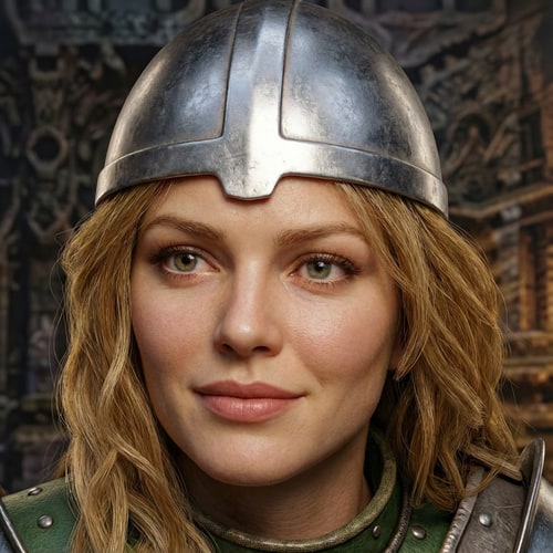 AI Design for she look natural, keep the same basic details but make her beautiful