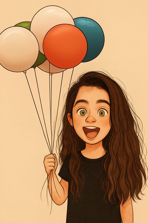 AI Design for make 6 instead of 5 baloons, and with a space between them so they wont be touching each other, but keep it inside this area if needed make the ballons slightly smaller