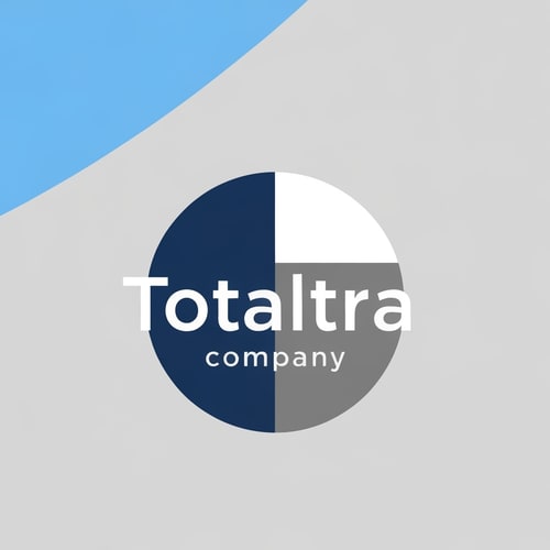 AI Design for Logo for 'Totaltra' company. Modern, clean, and professional design. Incorporate shades of blue (e.g., navy, sky blue) and neutral colors (e.g., white, light grey, charcoal). The design should convey reliability, efficiency, and completeness. Minimalist aesthetic, sans-serif typography. Suitable for digital and print use."
