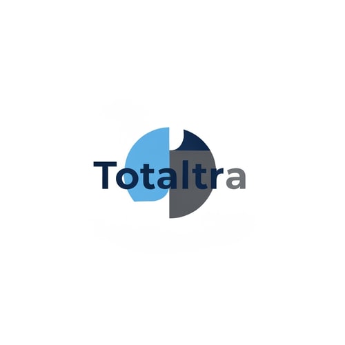 AI Design for Logo for 'Totaltra' company. Modern, clean, and professional design. Incorporate shades of blue (e.g., navy, sky blue) and neutral colors (e.g., white, light grey, charcoal). The design should convey reliability, efficiency, and completeness. Minimalist aesthetic, sans-serif typography. Suitable for digital and print use."