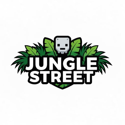 AI Design for a fivem server logo the name Jungle Street make it winth jungle vibe and green colours ande be small because it wont match