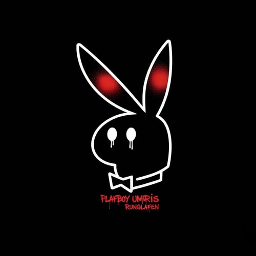 AI Design for Erstelle den hasenkopf vom Playboy bunnny Logo in Graffiti stil auf schwarzen Hintergrund. Es soll nur der Umriss sein und gesprayed aussehen dabei  soll Farbe auch etwas runterlaufen.