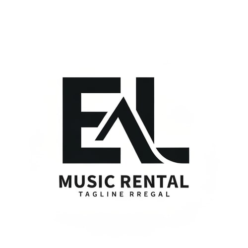 AI Design for a music rental logo with the letters E and L