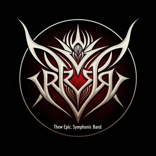 AI Design for Please, make me a logo about my new epic, symphonic band. The style: epic, dark, a lot of deep colors.