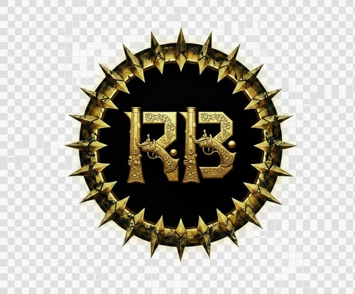 AI Design for sneak some musket design in the letters, use black and gold