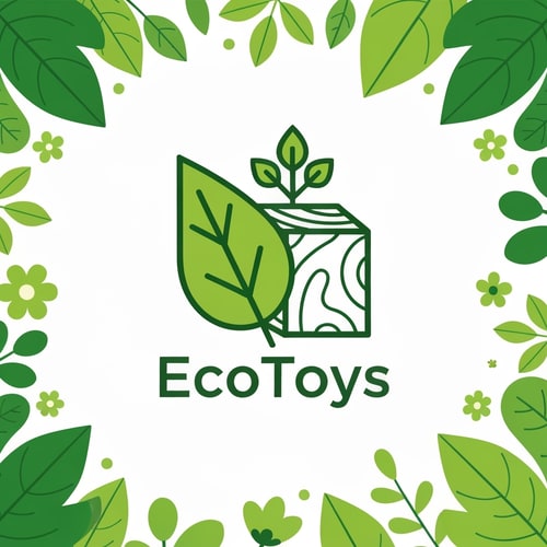 AI Design for EcoToys logo, minimalist style, geometric design, green leaf and stylized wooden block combined, clean lines, simple shapes, modern, eco-friendly, vector illustration, white background
surrounded by bright green leaves and flowers, whimsical and fun, vector illustration, toy packaging design, eco-friendly, happy and inviting, vibrant colors