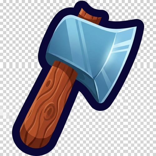 AI Design for remove the black background, also make the axe part look more sharp and realistic whilst keeping the same flat look