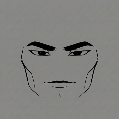 AI Design for remove the nose lines there shouldnt be a nose, also make the pupils pitch black and remove any lines under the eyes